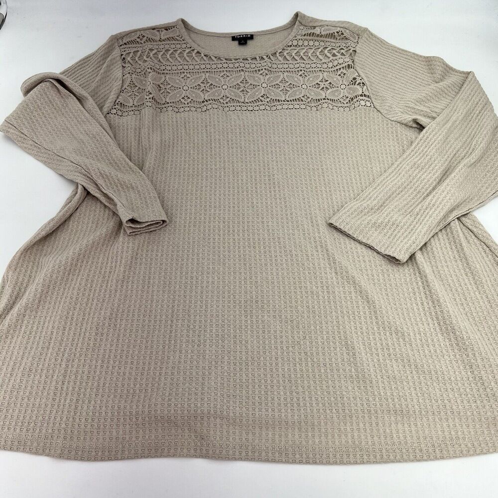 Torrid Beige Lace Knit Blouse